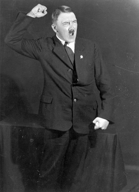 Adolf Hitler Posing to a Recording of His Own Speeches, 1925 (10)