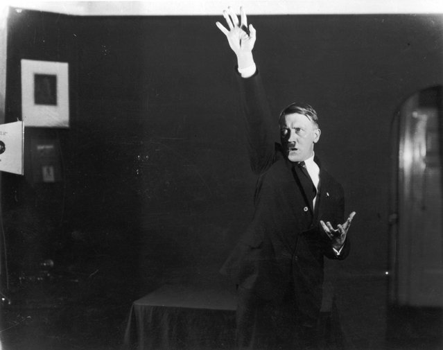 Adolf Hitler Posing to a Recording of His Own Speeches, 1925 (11)
