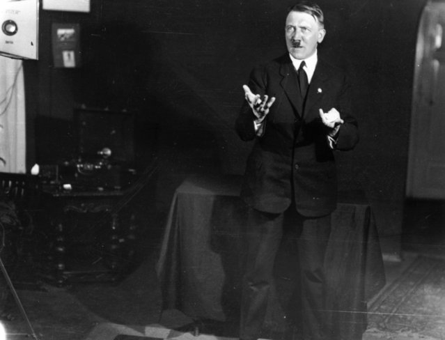 Adolf Hitler Posing to a Recording of His Own Speeches, 1925 (2)