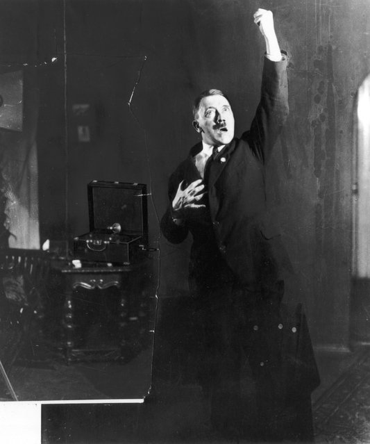 Adolf Hitler Posing to a Recording of His Own Speeches, 1925 (4)
