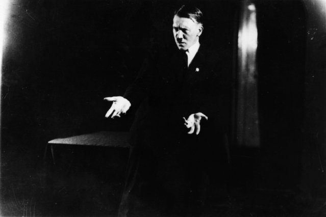 Adolf Hitler Posing to a Recording of His Own Speeches, 1925 (5)